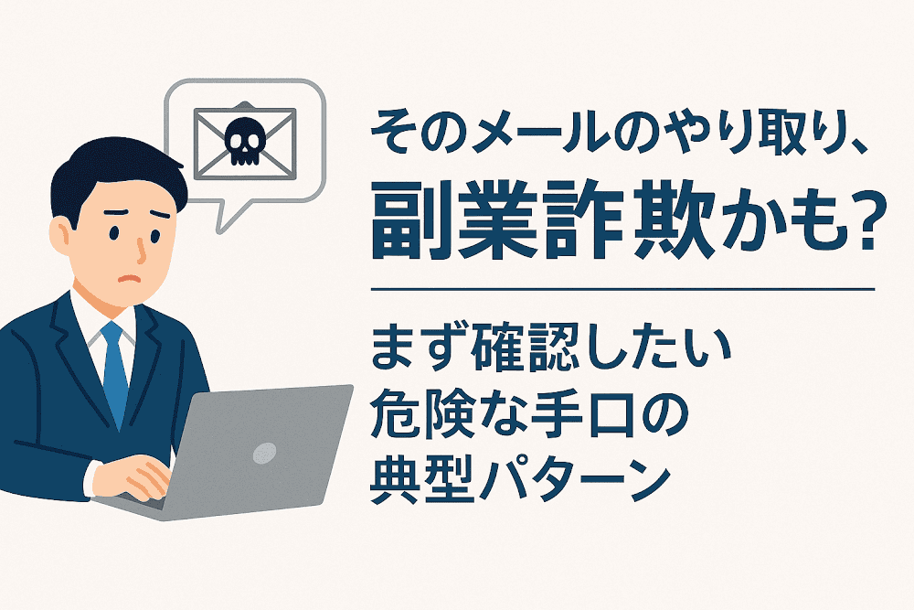 「そのメールのやり取り、副業詐欺かも？」まず確認したい危険な手口の典型パターン