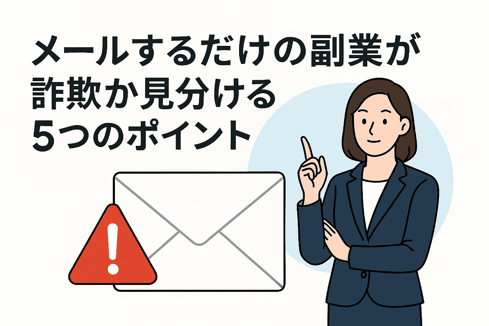 メールするだけの副業が詐欺か見分ける５つのポイント