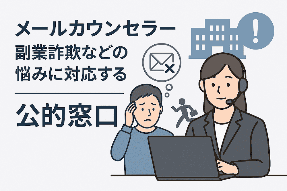 メールカウンセラー副業詐欺などの悩みに対応する公的窓口