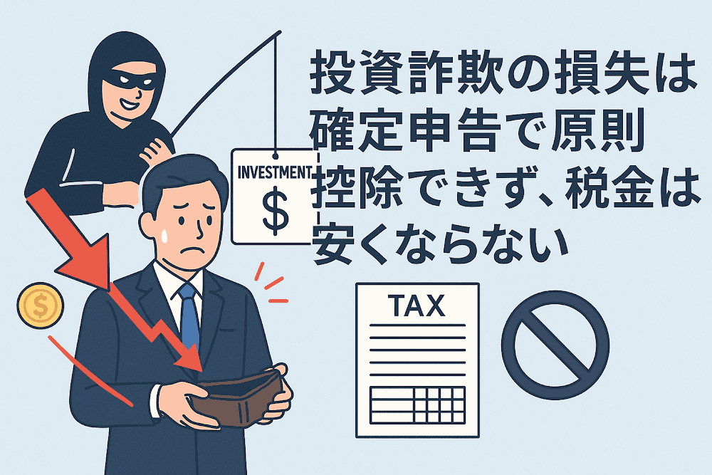投資詐欺の損失は確定申告で原則控除できず、税金は安くならない