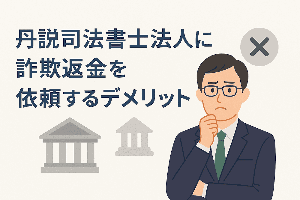 丹誠司法書士法人に詐欺返金を依頼するデメリット