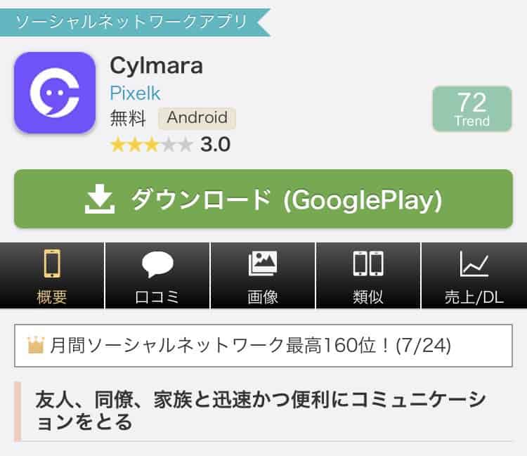 Cylmaraアプリ説明が不十分