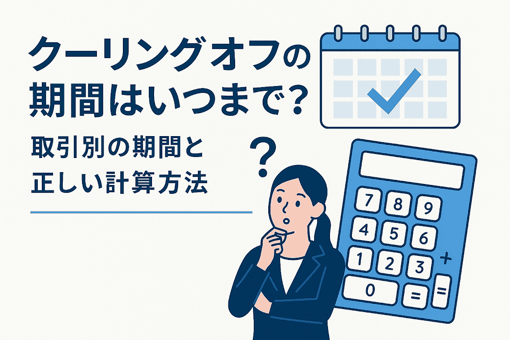 クーリングオフの期間はいつまで?取引別の期間と正しい計算方法