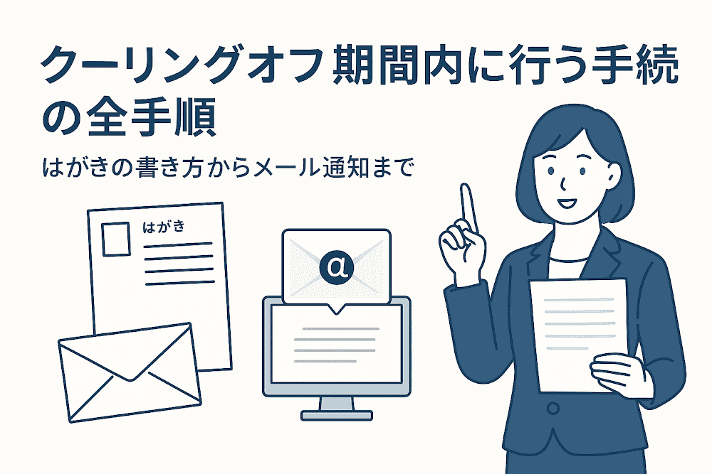 クーリングオフ期間内に行う手続きの全手順|はがきの書き方からメール通知まで