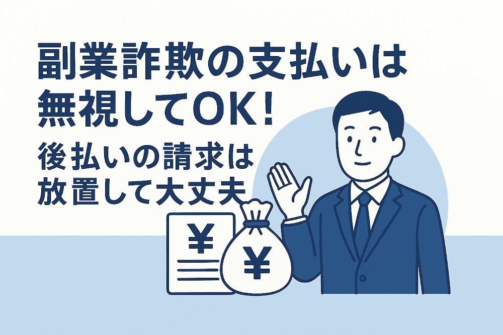 副業詐欺の支払いは無視してOK！後払いの請求は放置して大丈夫