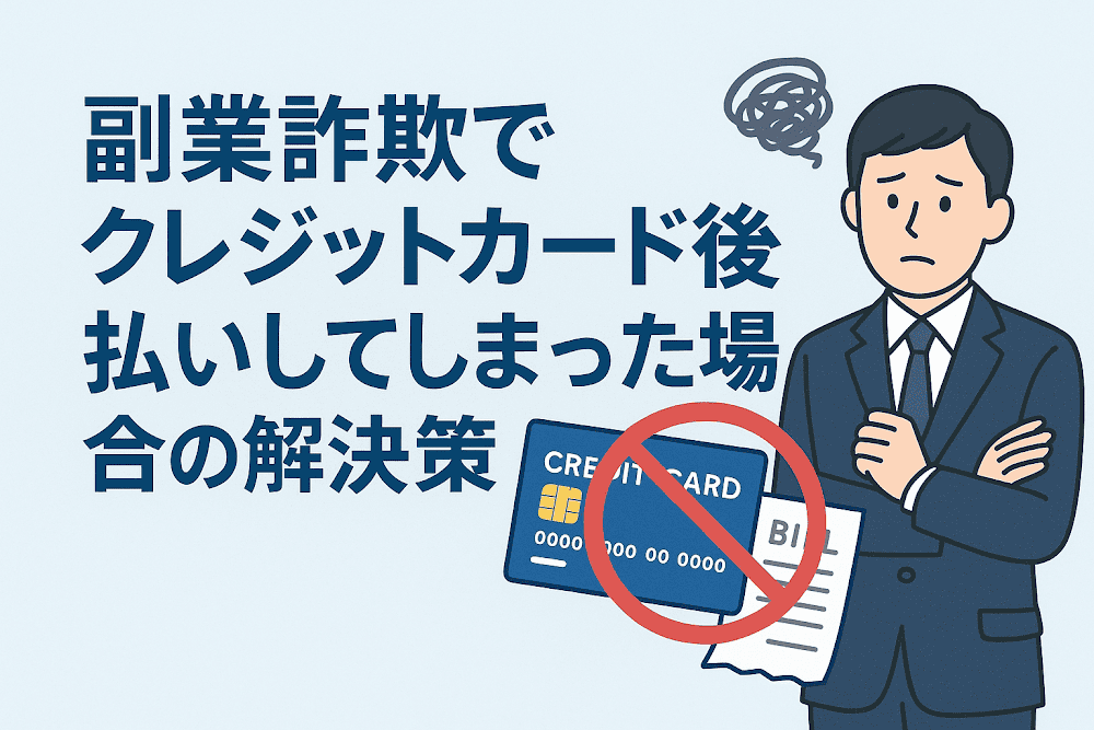 副業詐欺でクレジットカード後払いしてしまった場合の解決策