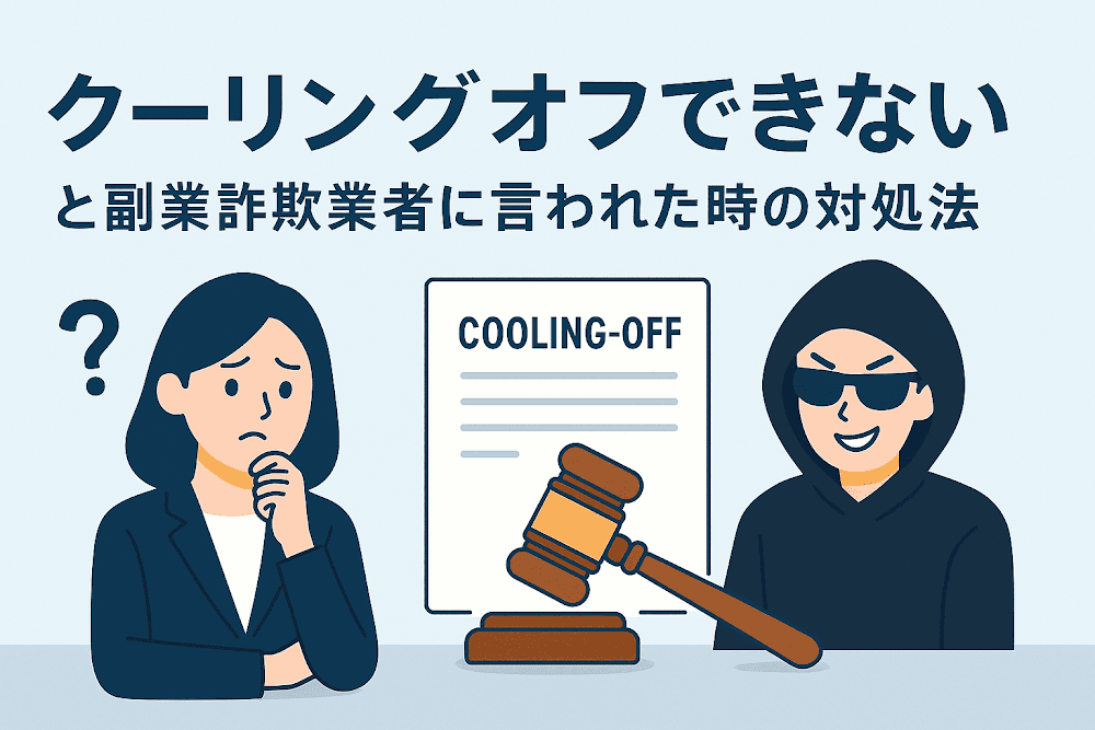 「クーリングオフできない」と副業詐欺業者に言われた時の対処法