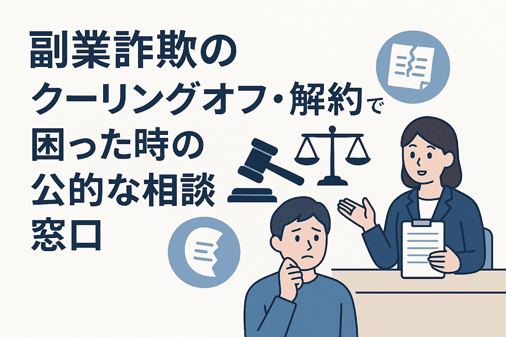 副業詐欺のクーリングオフ・解約で困った時の公的な相談窓口