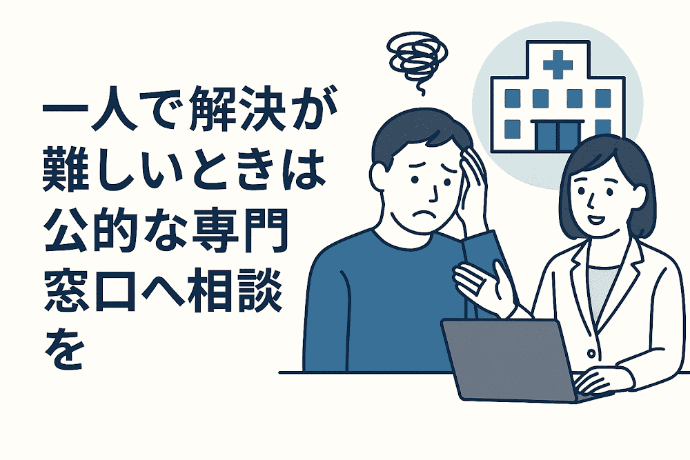 一人で解決が難しいときは公的な専門窓口へ相談を