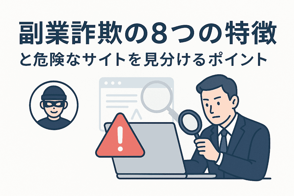 副業詐欺の8つの特徴と危険なサイトを見分けるポイント
