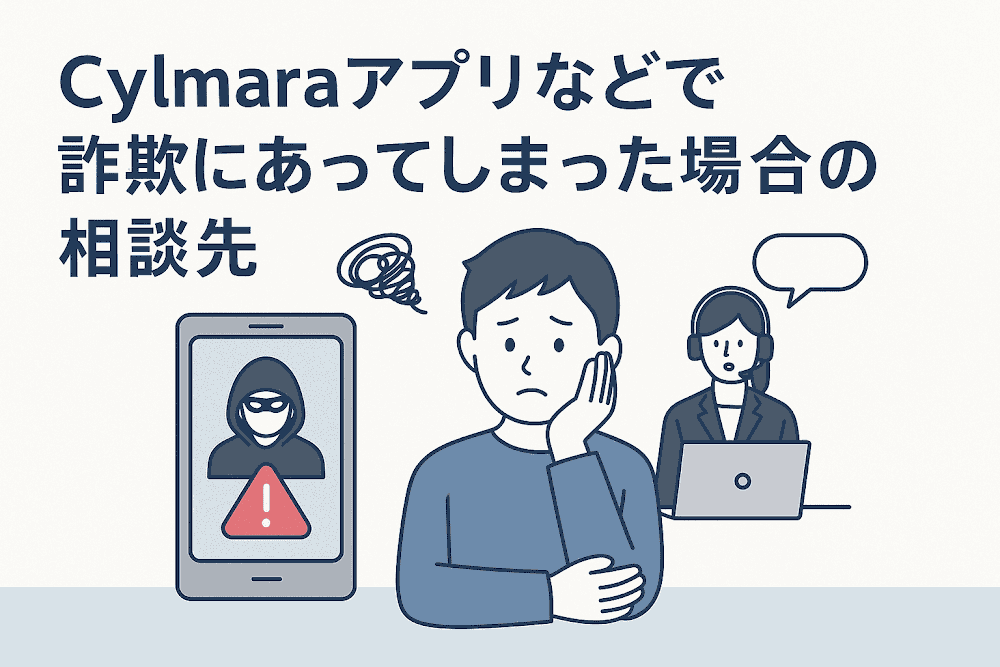 Cylmaraアプリなどで詐欺にあってしまった場合の相談先