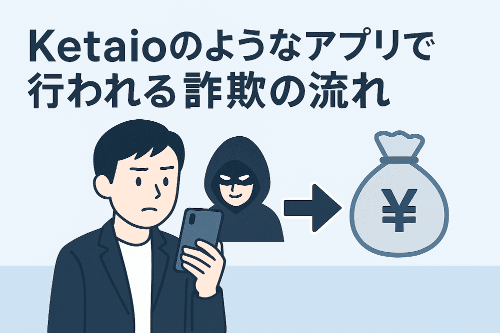 Ketaioのようなアプリで行われる詐欺の流れ