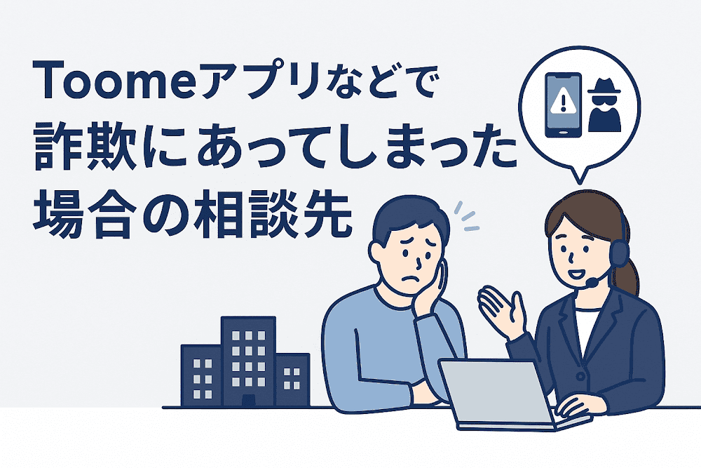 Toomeアプリなどで詐欺にあってしまった場合の相談先