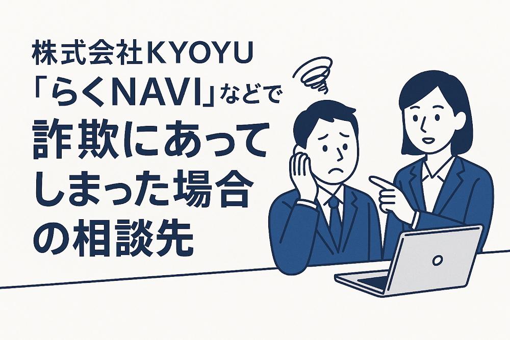 株式会社KYOYU「らくNAVI」などで詐欺にあってしまった場合の相談先