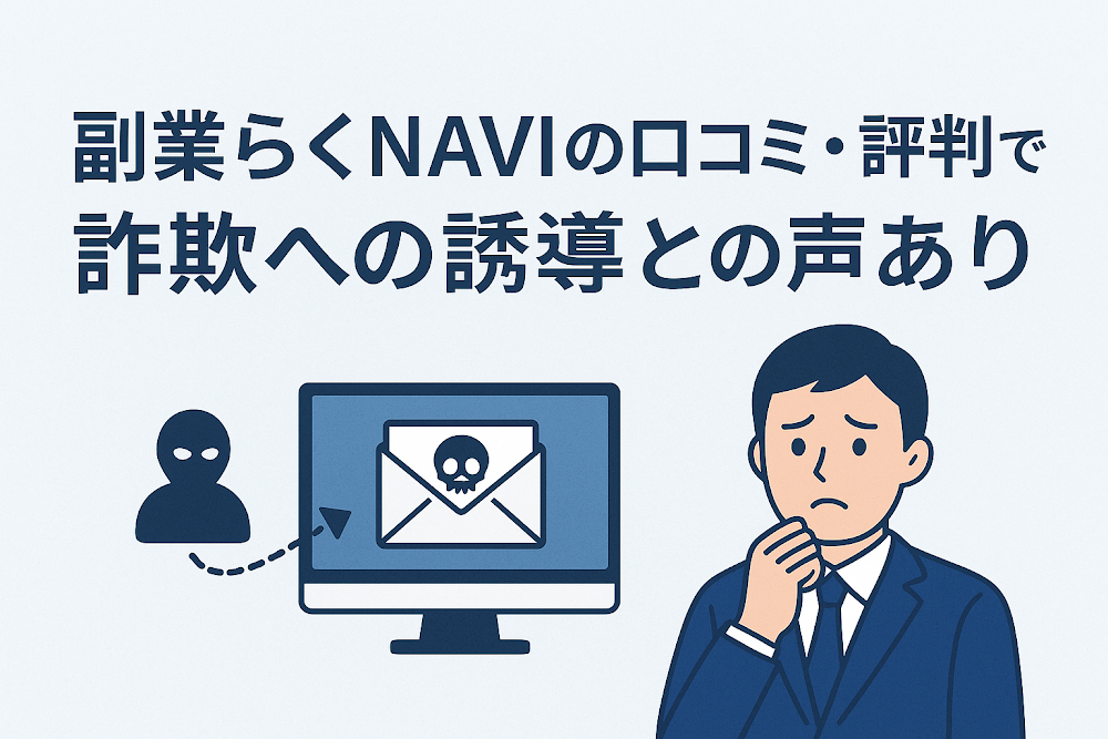 副業らくNAVIの口コミ・評判では詐欺への誘導との声あり